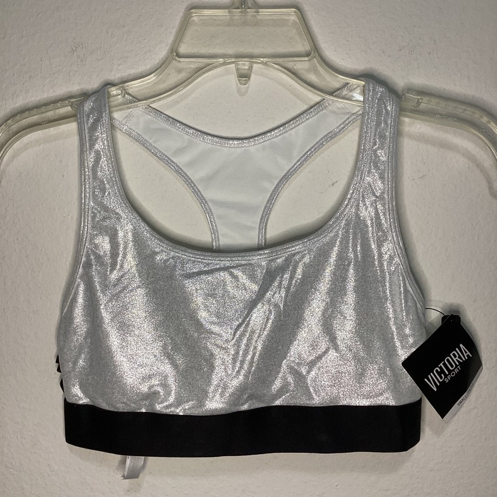 Victoria's Secret Silver and Black Sports Bra